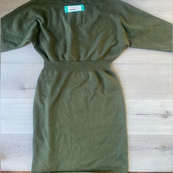 41 HAWTHORN Jordan Boat Neck Sweater Dress Green L Nwt Stitch Fix - Picture 6 of 7